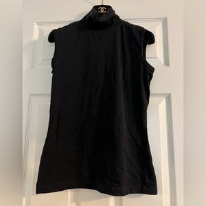 St. John Caviar black high neck sleeveless top Size S 87%Nylon 13%Spandex EUC